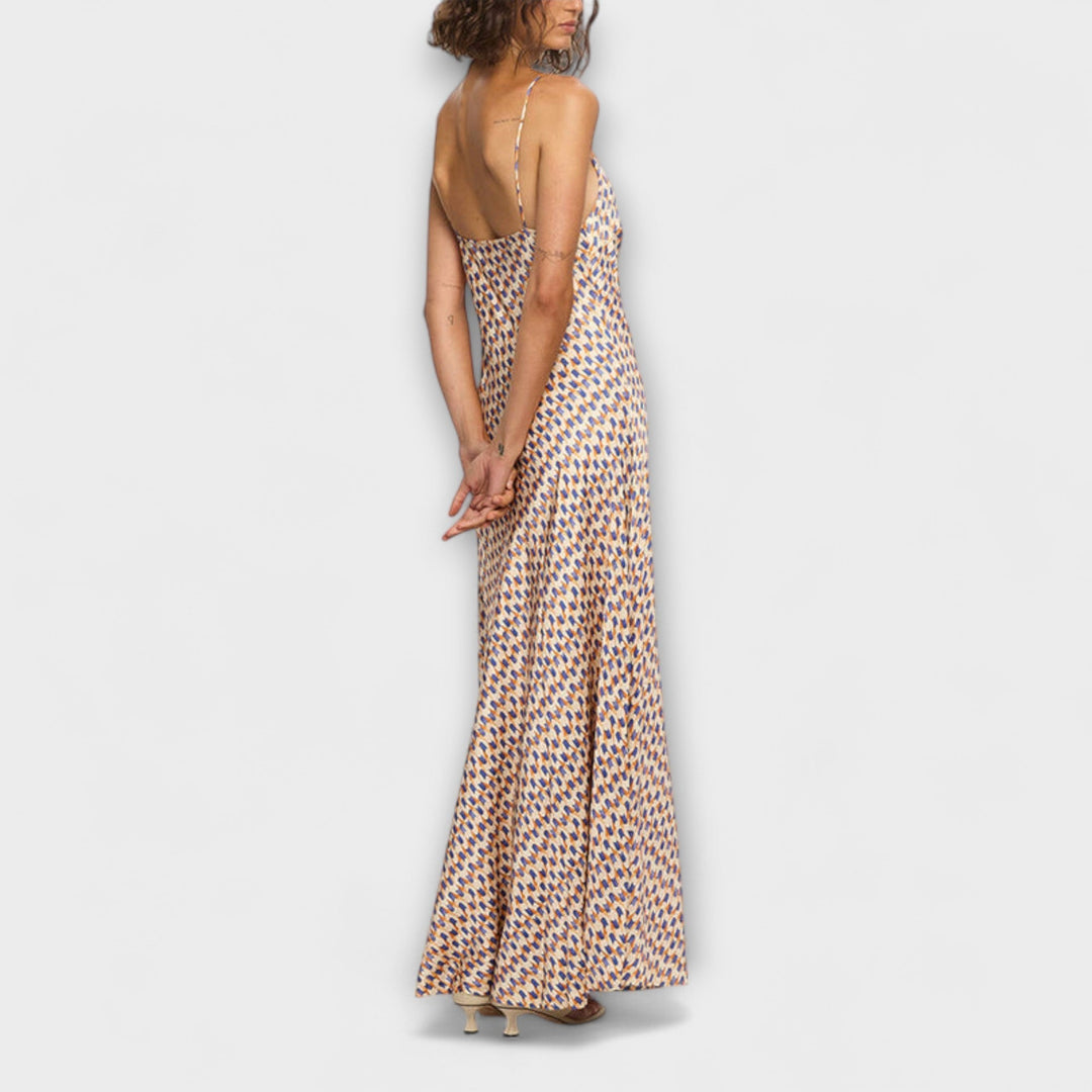 Tove - Stylish Geometric Print Maxi Dress