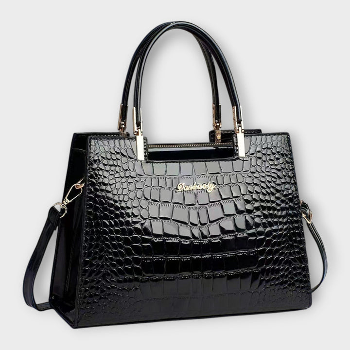 Clara | Glossy Crocodile Pattern Handbag