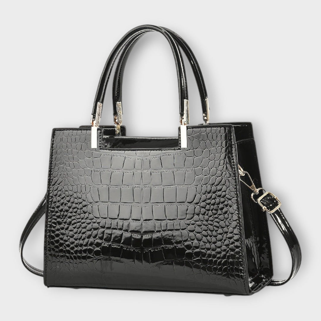 Clara | Glossy Crocodile Pattern Handbag