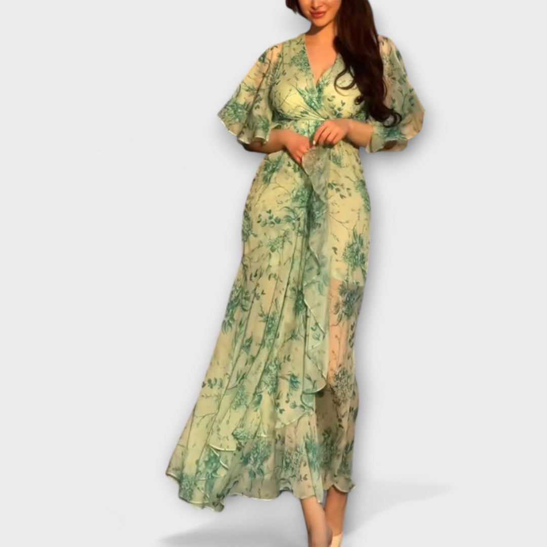 Lana - Stylish Floral V-Neck Dress