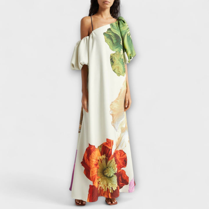Melody - Asymmetrical Floral Maxi Dress